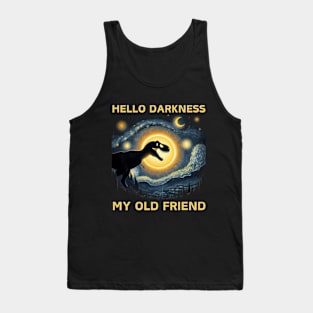 Hello Darkness My Old Friend Funny T-rex Dinosaur Solar Eclipse Tank Top